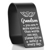 Grandson Drive Safe Car Visor Clip, Stainless Steel Laser Engraved
