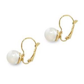 Single Cream Faux Pearl Earring (10mm Closed Fishhook) - Cream Ivory Wedding Jewelry