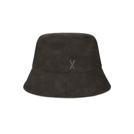 VARZAR VA Stud Vegan Leather Bucket Hat, 4 Colors, Unisex, Korean Brand, Korean Fashion Hat, Small Face Effect, SNS Topic, Celebrity Wear, khaki brown