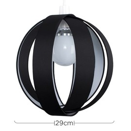 MiniSun Modern Black Fabric Cocoon Globe Style Ceiling Pendant Light Shade