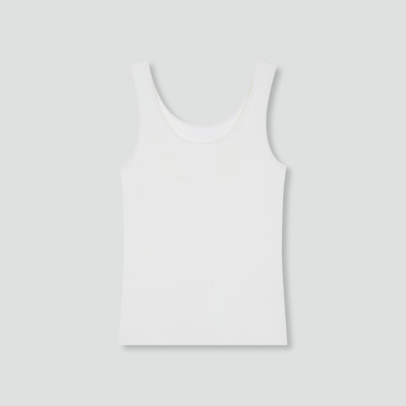 JAJU [JAJU] Women's Cotton Tank Top 3-Pack_White