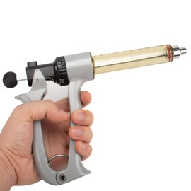 SLIYXTWIO 25ML Semi-Automatic Adjustable Injector Syringe, Precision Syringe Pump - Adjustable 0.5ml to 2.5ml Range for Fast Continuous Injection in Pigs, Cattle, Chicken, Goat, and Other Livestock
