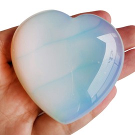 Lovionus89 Lovionus89 Synthesis Opalite Heart Love Chakra Stone,Polished Palm Crystals and Healing Stone (2.17 Inch)