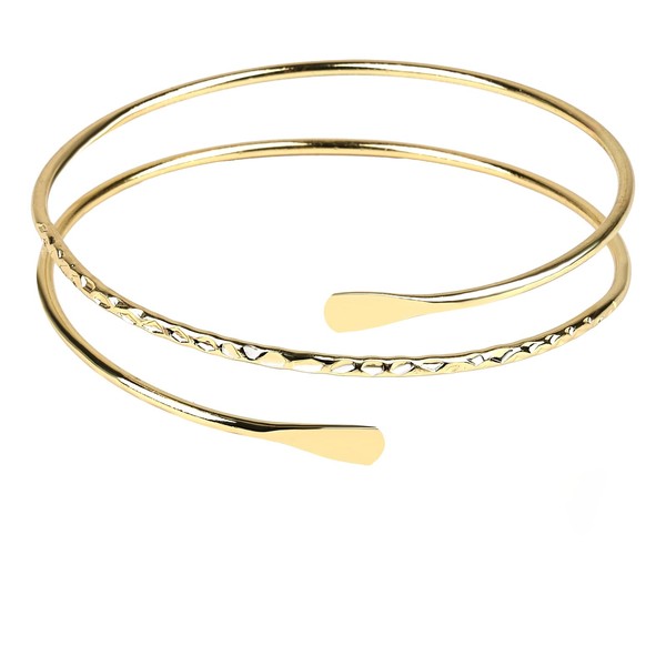 Hopton Gold Arm Cuff Bracelet, Boho Upper Arm Cuff Gold