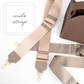 Dom Teporna Shoulder Strap, Genuine Leather Accent, Single Item, Replacement, Adjustable, 24.8 - 43.3 inches (63 - 110 cm) Shoulder Belt, multicolor (pink / gold)