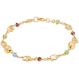 Barzel 18K Gold Plated Elephant Anklet For Women - Made In Brazil (ANK1045)