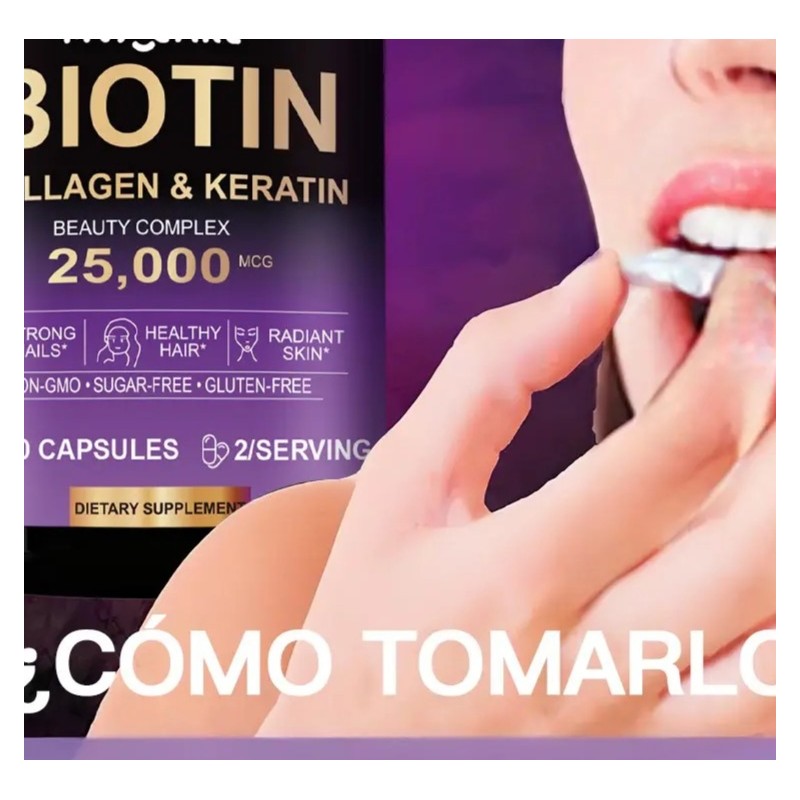 Biotin Collagen Complex , Contiene Biotina Acido Hialuronico, Keratin ,Collagen