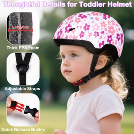 Kids Bike Helmet 1-3 Years,Toddler Helmet Girls Micro Scooter Helmet Kids Cycling Helmets Adjustable Skateboard Helmet for Multi Sport