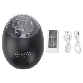 Star Projector RGB Remote Control 360° Rotating USB Charging with BT Speaker Ocean Wave Projector for Bedroom Living Room