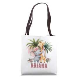 ARIANA Name Baby Girl Safari Animal Theme Decor Gifts Tote Bag