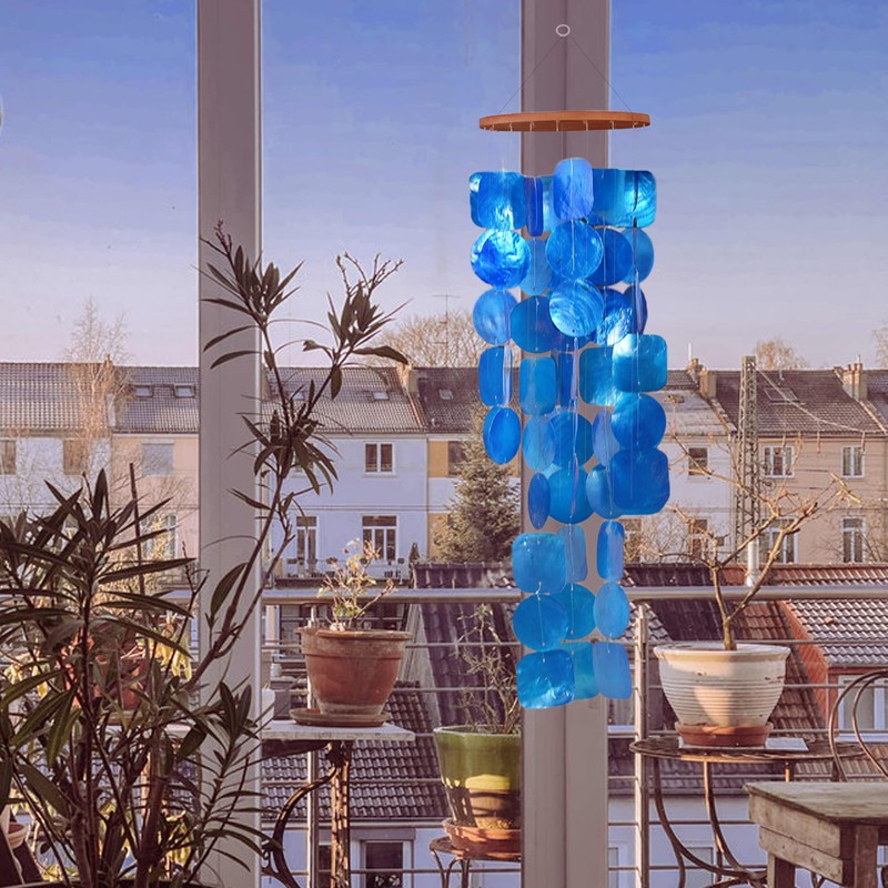 ART-CRAFT Capiz Shell Chain Garland Blue as Hanging Decoration for