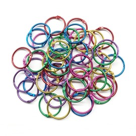 KTOJOY 1 Inch 30 Pack Loose Leaf Binder Rings, Metallic Assorted Colors (Yellow, Green, Blue, Purple and red Pink)