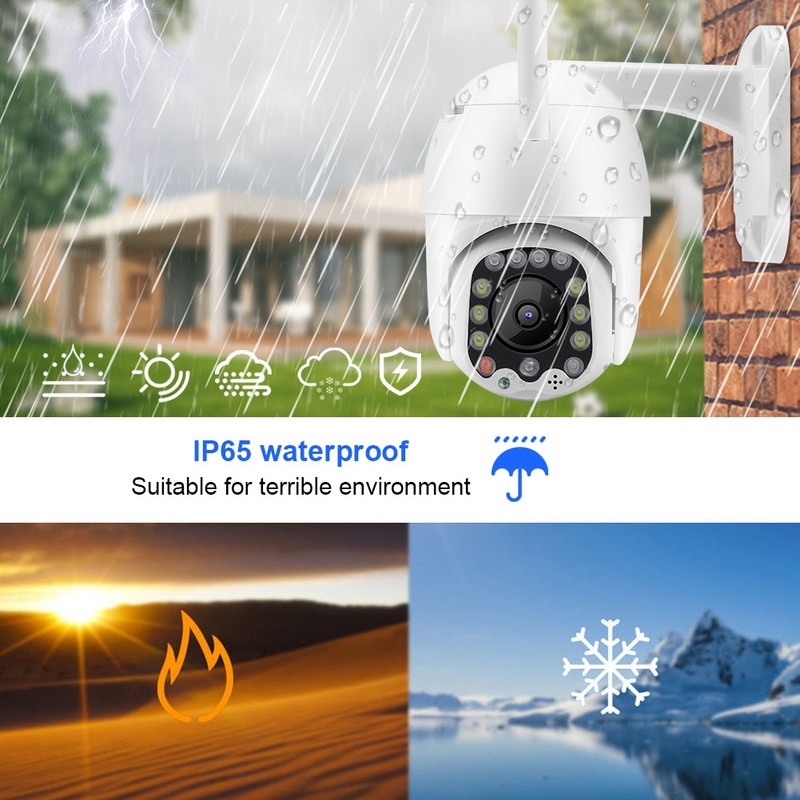 2.5in 1080P 13LED WiFi PTZ Dome Security Camera Outdoor IP65