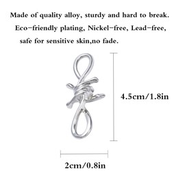 50 PCS Punk Gothic Alloy Barbed Wire chain Necklace Thorn Pendant Bracelet Earrings with Jump Rings Lobster Clasps for Jewelry DIY Making