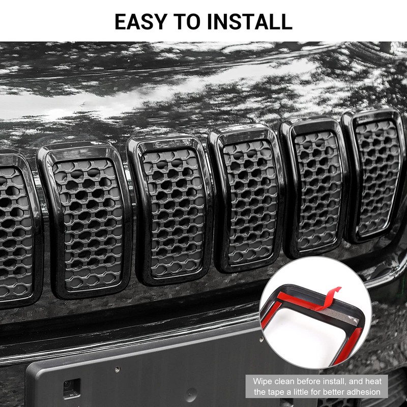 JeCar for Jeep Cherokee Grill Inserts, Front Grille Inserts for