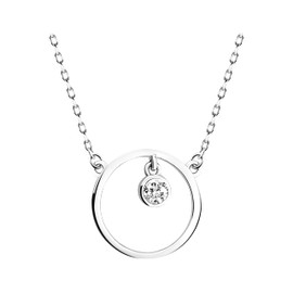 Sofia Milani - Women's Necklace 925 Silver - with Zirconia Stone - Key & Lock Pendant - 50379