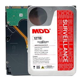MDD (MDD12TSATA25672DVR) 12TB 7200RPM 256MB Cache SATA 6.0Gb/s 3.5inch Internal Surveillance Hard Drive - 3 Years Warranty (Renewed)