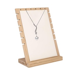 Armastuse Earring Organizer Stand, Wooden Necklace Display Stand, Bracelet Pendant Chain Bust Holder Stand Organizer Rack Craft Market Stall Display Stand (Beige)