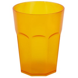 Gariella Plastic Cups Orange Drinking Cups Party Cups Plastic Drinking Glasses Reusable 0.4 L