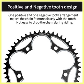 QUARKZMAN Narrow Wide Chainring for Speed Road Bike for 130 BCD Bicycle Chainring 209.3 mm/8.24 Inch Black CNC Aluminium Alloy Pack of 1
