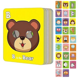 Alphabet Flash Cards for Toddlers, 26PCS Animal ABC Learning Cards, First Words Flash Cards for Toddlers Age 1-2, Early Educational Tool for Preschool Children
