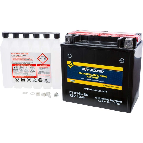 Fire Power Maintenance Free Battery CTX14L-BS Compatible With Harley-Davidson XL1200L
