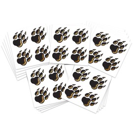 Sports Spirit Temporary Tattoos / 100 Mini Team & School Spirit Designs/Skin Safe/Removable (Gold Wolf Paw)