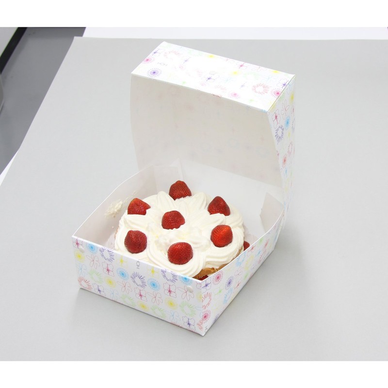 ホーショー 折りたためる フラットケーキボックス フラワー 「くり返し使える」 410-KB-FL
