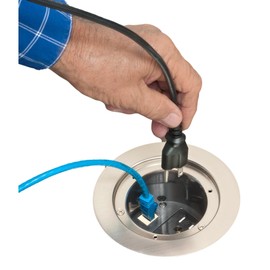 Arlington FLBC4580 Recessed Power and Data Round Floor Box for Existing or New Concrete Floor Boxes (Fits in Most 4.5" Inside Diameter Round PVC Concrete Floor Boxes) (Nickel)