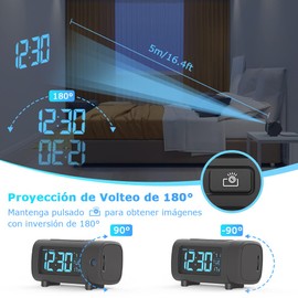 Liorque Radio Alarm Clock with Large VA Display, Digital Alarm Clock 180°, 12/24 h, 4 Brightness Levels, USB Port, DST, Memory Function