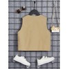 Verdusa Boy's Pocket Front Buckle Sleeveless Cargo Vest Jacket Khaki