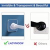 LADYMOON Adhesive Shower Curtain Rod Holder 4 Pack,Transparent Tension Bracket,No