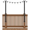 2 Pack String Light Poles,5Ft Metal Poles for Outdoor String