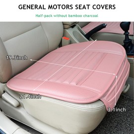 Sylvil Car Seat Bottom Cover, Semi-Wrap Non-Slip Leather Car Seat Cover, Comfortable Breathable Auto Front Seat Bottom Cushion with Pocket, Universal Interior Car Accessories (Pink)