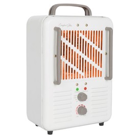 Comfort Glow EUH341 Milkhouse Style Electric Heater 5,200 Btu, White, Length: 7in, Width: 10.25in, Height: 15.5in