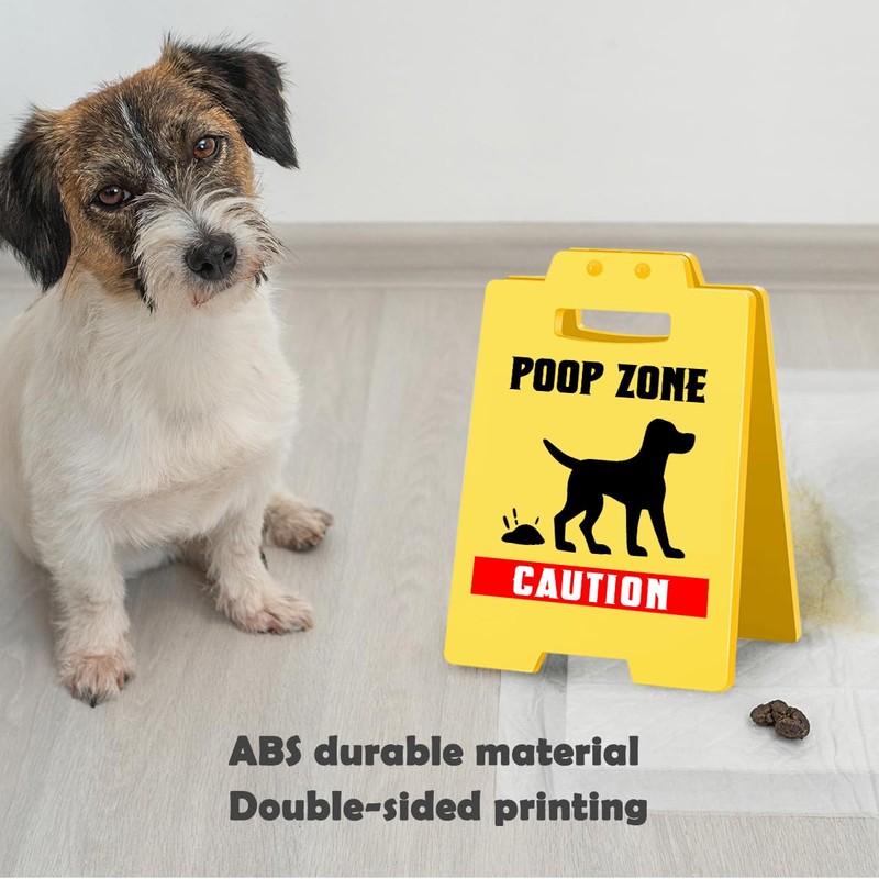 MQCLYSG Funny Dog Poop Zone Warning Caution Yellow Sign,Pet Excrement