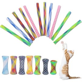 30Pcs Cat Tube Toy,5.3in Nylon Mesh Telescopic Folding Plastic Cat Spring Toy,Interactive Cat Tube Plastic Coil, Cat Tube Spring Toy Interactive Cat Toy for Indoor Cats for Cats Swat Hunt Scratching