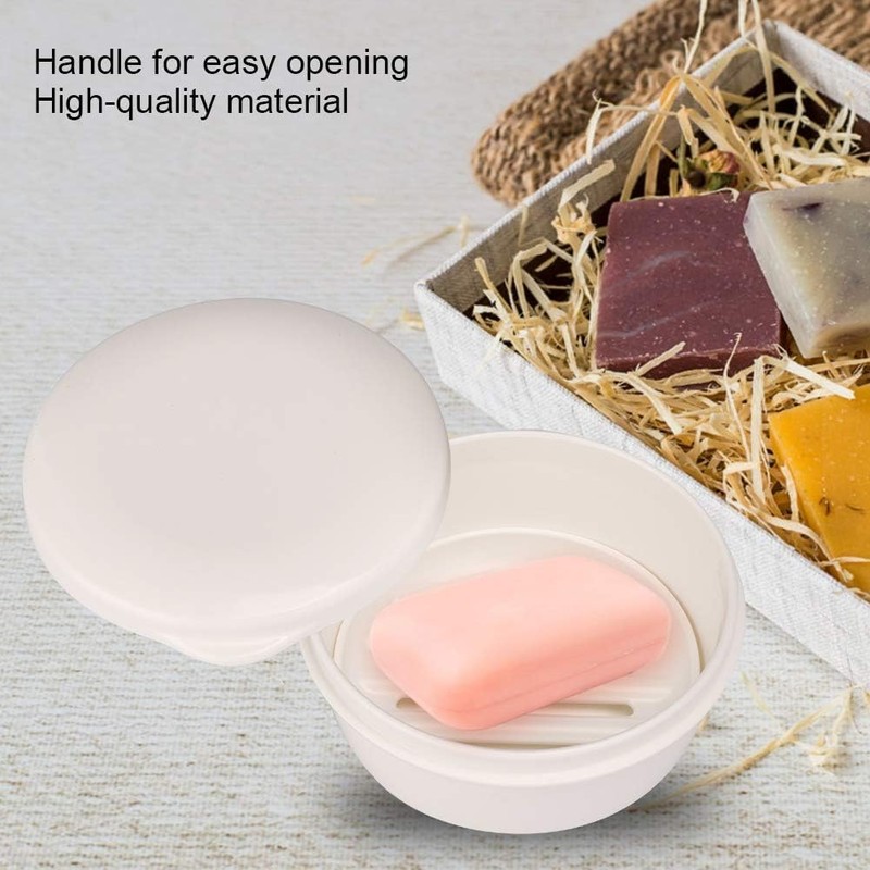 2Pcs Travel Soap Box, Round Soap Case Portable Soap Holder