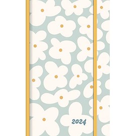Dominique Vari Blossom - Weekly Notebook Calendar Large 2024 - Pocket Calendar 13 x 21 cm - with Closure Strap & Folding Pocket - Weekly