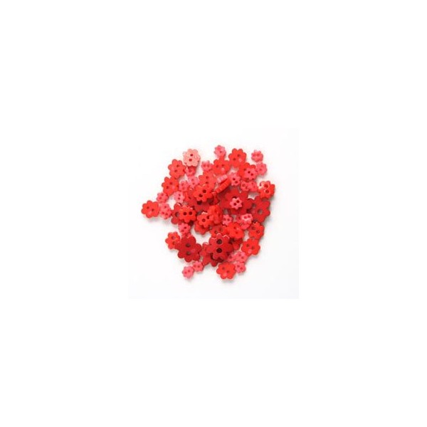 Trimits Mini Flowers Button Pack - Red, 4mm to 10mm