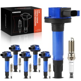 A-Premium (Blue) Set of 12 Ignition Coil Pack and Iridium Spark Plugs Compatible with Ford F-150 F150, Explorer, Edge, Transit-150, Transit-250, Transit-350, Transit-350 HD & Lincoln MKZ & Mazda CX-9