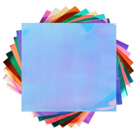 Fixreoia Holographic Permanent Vinyl - 9 Sheets 12"x12" Holographic Vinyl Permanent Multi Color - Easy Cut, Weed and Transfer for DIY Crafts Party Decor Car Decals