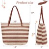 Large Straw Bag Beach Tote Bag With Zipper Beach Handbag