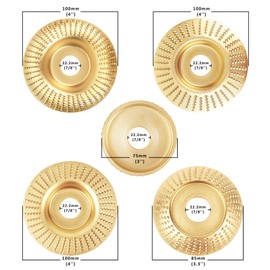 Pack of 5 Wood Sanding Discs for Angle Grinder Roughing Discs, Woodworking Tools for Carving and Grinding Wood, Softwood, Hardwood (Gold)