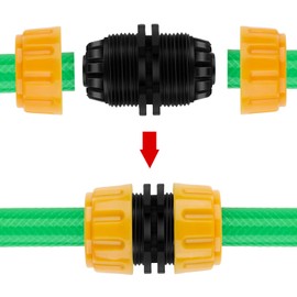 6 Pack Plastic Hose Repair Connector, Quick Fix Extend Connector for 1/2 Inch Garden Hose Pipe (Repair Connector)