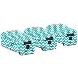 MightySkins Skin Compatible with Autel Robotics Evo Battery 3-Pack - Turquoise Chevron | Protective, Durable, and Unique Vinyl Decal wrap Cover | Easy to Apply, Remove | Made in The USA