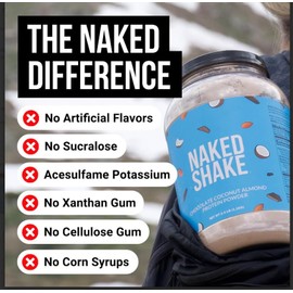 NAKED Shake - Chocolate Coconut Almond Protein Powder - Flavored Plant Based Protein from US & Canadian Farms with MCT Oil, Gluten-Free, Soy-Free, No 