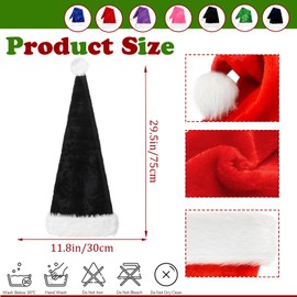 Christmas Santa Hats for Adults,Kids Xmas Hats-Luxury Santa Hats Father Christmas Hats Plush Santa Claus Hat,Xmas Holiday Hat Thicken Santa Claus Fancy Dress for Xmas New Year Festive Party Santa Hat