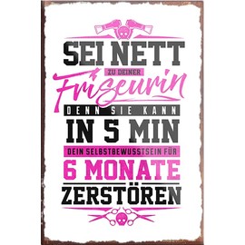 schilderkreis24 Funny Saying "Nice to Your Hairdresser" Magnet Hairdresser Decoration Fridge Magnet Humour Gift Idea Birthday Christmas 9 x 6 cm