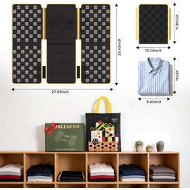 BoxLegend Shirt Folder V7 Metal for Wear Resistance Clothes Folding Board Storage Tshirt Folder Board Metal Edging and Joints Laundry Folding Board Black